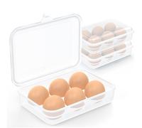 RoseFlower 2 Piezas Hueveras de Plástico, 6 Celdas, Frigorífico y Cámping, Nevera, Caja de Huevos, Cesta, Gallina