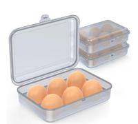 RoseFlower 2 recipientes para huevos, caja de almacenamiento de huevos de plástico, a prueba de fugas, protección a prueba de golpes, bandeja de huevos portátil, dispensador de transporte para camping
