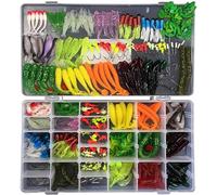 RoseFlower 301 Piezas Kits de señuelos para Pesca Cebos Artificiales de Pesca Cebo Duros/Suaves Incluye Ranas, Giratorios, Cuchara, Anzuelos - Pesca Accesorios para Pesca de Trucha, Bagre y Lucio