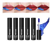RoseFlower 5 Colores Tattoo Magic Color Lip Gloss Sets Peel Off Lip Gloss Peel off Lip Stain brillo de Labios Mate Impermeable Pintalabios Mate Colorful Glossy Lipstick Tinte de Larga Duración