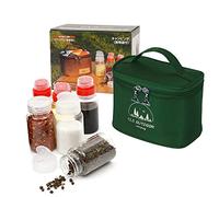 RoseFlower 6 unids camping portátil Spice Pots Set, al aire libre botella sanuce condimento contenedor de almacenamiento, botella de aceite de vinagre, caja de especias para barbacoa al aire libre