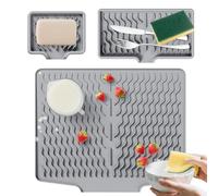 RoseFlower Alfombrilla Escurreplatos de silicona, resistente al calor y antideslizante bandeja escurreplatos para encimera de cocina para manteles individuales, bandeja de goteo, fregadero