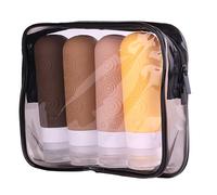 RoseFlower Botes Viaje Rellenables 90ml, de silicona kit frascos viaje avion, rellenables y apretujables travel bottles, para loción, gel de ducha, champú, viajes accesorios, 90 ml