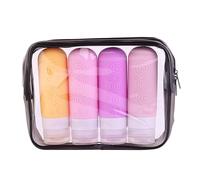 RoseFlower Botes Viaje Rellenables 90ml, de silicona kit frascos viaje avion, rellenables y apretujables travel bottles, para loción, gel de ducha, champú, viajes accesorios, 90 ml