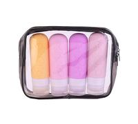 RoseFlower Botes Viaje Rellenables 90ml, de silicona kit frascos viaje avion, rellenables y apretujables travel bottles, para loción, gel de ducha, champú, viajes accesorios, 90 ml