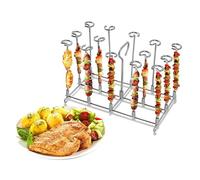 RoseFlower Brochetas para Freidora, Soporte para Kebab, 14 Brochetas de Acero Inoxidable para Barbacoa, Rejilla para Freidora, Compatible con Ninja, Foodi, Freidora Doble, Olla a Presión, Horno