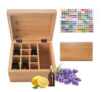 RoseFlower Caja de Almacenaje de Madera de Aceites Esenciales y Aromaterapia, 13 Botellas Aceite Contenedor Cubos de Almacenaje Organizadores para Perfumes, Fragancias, CosméTica, Joyas, Makeup
