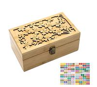 RoseFlower Caja de Almacenaje de Madera de Aceites Esenciales y Aromaterapia, 24 Botellas Aceite Contenedor Cubos de Almacenaje Organizadores para Perfumes, Fragancias, CosméTica, Joyas, Makeup