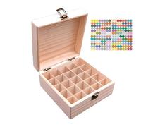 RoseFlower Caja de Almacenaje de Madera de Aceites Esenciales y Aromaterapia, 25 Botellas Aceite Contenedor Cubos de Almacenaje Organizadores para Perfumes, Fragancias, CosméTica, Joyas
