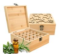 RoseFlower Caja de Almacenaje de Madera de Aceites Esenciales y Aromaterapia, 25 Botellas Aceite Contenedor Cubos de Almacenaje Organizadores para Perfumes, Fragancias, CosméTica, Joyas, Makeup