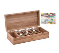 RoseFlower Caja de Almacenaje de Madera de Aceites Esenciales y Aromaterapia, 26 Botellas Aceite Contenedor Cubos de Almacenaje Organizadores para Perfumes, Fragancias, CosméTica, Joyas