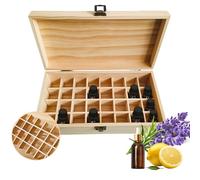 RoseFlower Caja de Almacenaje de Madera de Aceites Esenciales y Aromaterapia, 32 Botellas Aceite Contenedor Cubos de Almacenaje Organizadores para Perfumes, Fragancias, CosméTica, Joyas, Makeup