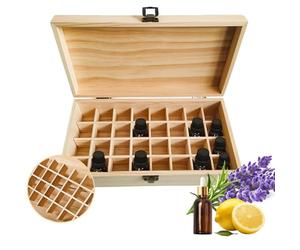 RoseFlower Caja de Almacenaje de Madera de Aceites Esenciales y Aromaterapia, 32 Botellas Aceite Contenedor Cubos de Almacenaje Organizadores para Perfumes, Fragancias, CosméTica, Joyas, Makeup