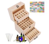 RoseFlower Caja de Almacenaje de Madera de Aceites Esenciales y Aromaterapia, 59 Botellas Aceite Contenedor Cubos de Almacenaje Organizadores para Perfumes, Fragancias, CosméTica, Joyas