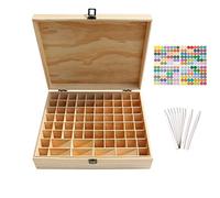 RoseFlower Caja de Almacenaje de Madera de Aceites Esenciales y Aromaterapia, 74 Botellas Aceite Contenedor Cubos de Almacenaje Organizadores para Perfumes, Fragancias, CosméTica, Joyas, Makeup