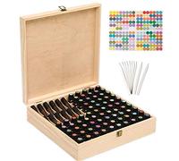 RoseFlower Caja de Almacenaje de Madera de Aceites Esenciales y Aromaterapia, 85 Botellas Aceite Contenedor Cubos de Almacenaje Organizadores para Perfumes, Fragancias, CosméTica, Joyas, Makeup