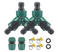 RoseFlower Divisor de Manguera de 2 Vías de Latón con Válvula Independientes, 3/4" Divisor de Manguera de Jardín - Bifurcador Grifo Jardin Distribuidor y Adaptador para jardinería, Riego doméstico