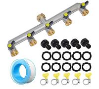 RoseFlower Divisor de Manguera de 5 Vías de Latón con Válvula Independientes, 3/4" Divisor de Manguera de Jardín - Bifurcador Grifo Jardin Distribuidor y Adaptador para jardinería, Riego doméstico