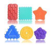 RoseFlower Fidget Toys Adults & Kids: 6 Pack Worry Stones for Anxiety Relief - Stress Toys for Autism Sensory Products, Fidgets for Adults & Kids - Calming Fidget Toy, Stress Relief Gifts