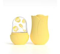 RoseFlower Ice Roller Facial, Rodillo de Hielo Facial de Silicona, Ice Roller for Face Eyes, Aliviar Ojos Hinchados, Ayuda a Reducir Los Poros #Amarillo claro