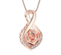 Roseflower - Joyería de cremación para cenizas, collar de urna infinita para cenizas, joyería conmemorativa para mujeres, niñas, mascotas, seres queridos, Acero inoxidable, No es una piedra preciosa