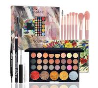 RoseFlower Kit Maquillaje Mujer, Estuche Maquillaje Paleta de Sombras de Ojos Set Maquillaje Mujer Kit de Maquillaje Cosmética Set de Regalo Makeup Set Viaje para Mujeres y Niñas