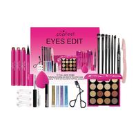 RoseFlower Kit Maquillaje Mujer, Estuche Maquillaje para niñas y mujeres con paleta de sombras de ojos con brillo mate, set de brochas de maquillaje, barra de sombra en crema, rímel, brillo