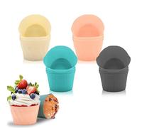 RoseFlower Moldes de Huevo para Freidora de Aire, 16 piezas Ramequines para freidora de aire, Molde Silicona para muffins, cupcakes, pudín, huevo frito, sándwiches, Cocedor de huevos en microondas