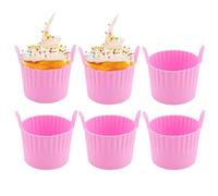RoseFlower Moldes de Huevo para Freidora de Aire, 6 piezas Ramequines para freidora de aire, Molde Silicona para muffins, cupcakes, pudín, huevo frito, sándwiches, Cocedor de huevos en microondas