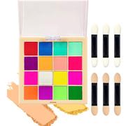 RoseFlower Paleta de Uñas, 16 Colores de Pigmento en Polvo para Uñas, Pigmento en Polvo Ombré y Colorido, Purpurina en Polvo para Decoración, Paleta de Maquillaje en Polvo (Set C)