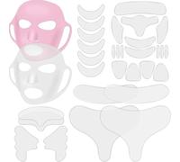 RoseFlower Parches antiarrugas faciales, almohadillas antiarrugas reutilizables, parches de silicona para eliminar las líneas de expresión y arrugas en la frente, los ojos y la boca
