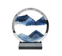 RoseFlower Pintura de Arena que Fluye, Imagen de paisaje de arena de mar profundo en 3D con arena fluida, decoración de escritorio para el hogar y la oficina - Azul/7''