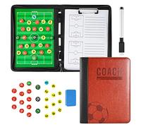 RoseFlower Pizarra Futbol Entrenador, Carpeta Táctica Magnéticas Plegable para Deportes Entrenamiento de Fútbol - Football Coach Board con Imanes, Lapiceros y Borrador para Estrategia Competencia