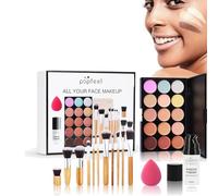 RoseFlower Professional Makeup Paleta de correctores y contouring Conceal, Correct, Contour Palette, 15 sombras, Textura cremosa Conceal and Correct, Paleta Correctora Con 11 pinceles de maquillaje#5