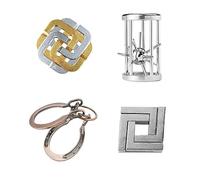 RoseFlower Rompecabezas de Juguete de Metal - Mini Aleación Desbloqueo Intelectual Hebilla Juego de Desafío de Prueba de Inteligencia Mental - Alivio del Estrés/Juguetes Educativos Regalo