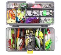 RoseFlower Señuelos de Pesca Spinning Mar, Minnow Crankbait Biónico Artificial Cebo Blando Jigging Atun para Black Bass Pesca Lucio Perca Trucha 168 Piezas