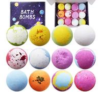 RoseFlower Set de Regalo de 12 Bombas de Baño, 60g Cada Una, Bombas de Baño Para Niños con Ingredientes, Baño de Gelatina y Perlas de Baño, Regalo Ideal Para Madres, Niñas y Para el Día de La Madre