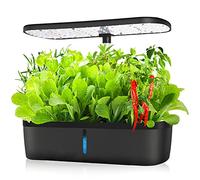 RoseFlower Sistema de Cultivo Hidropónico, 12 pods, Smart Garden, Kit de Cultivo Interior con Luz de Crecimiento LED de Espectro Completo de autorriego, Altura Ajustable - huerto Interior -Negro