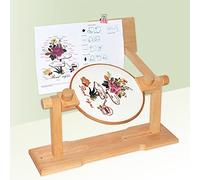 RoseFlower Soporte de Punto de Cruz de Madera, Soporte de Aro Giratorio Ajustable con Aros para Bordado, Bastidor de Bordado de Escritorio, Soporte Anillo para Costura, DIY Labor de Aguja#4