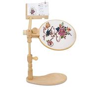 RoseFlower Soporte de Punto de Cruz de Madera, Soporte de Aro Giratorio Ajustable con Aros para Bordado, Bastidor de Bordado de Escritorio, Soporte Anillo para Costura, DIY Labor de Aguja#5