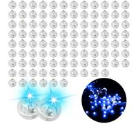 Roselee 100 globos LED, mini globos de luz LED, luces de globo redondo mini azul para linterna de papel, cumpleaños, boda, Halloween, Navidad, fiesta, decoración, carnaval, año nuevo