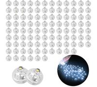 Roselee 100 unidades de luces LED para globos, mini bolas de luz LED, redondas, mini blancas para farolillos de papel, cumpleaños, bodas, Halloween, Navidad, fiestas, carnaval, Año Nuevo