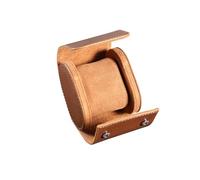 ROSELLE Single Watch Case for Men and Women with Suede Lining - Watch Roll Travel Case - Storage Organizer and Display(Dark Brown)