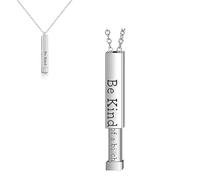 Roselover Be Kind Of A B - Collar con mensaje oculto para mujer, grabado en 3D, barra vertical de acero inoxidable, colgante de tubo cuadrado para mejores amigas y hermanas, 1 PCS, Acero inoxidable