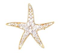 Rosemarie & Jubalee Impresionante broche de cristal para mujer, estrella de mar de cristal, 5 cm