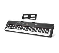 Rosen P51 - Teclado ponderado de tamaño completo Piano digital para principiantes de 88 teclas, piano eléctrico portátil con pedal de sostenimiento y fuente de alimentación, color negro