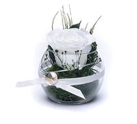 Rosen-Te-Amo Rosa eterna en un Vaso con Perfume de Rosa, Hecho a Mano, Blanco | Rosa Real en Caja de Regalo | Regalo para Mujer, mamá | Flor preservada para Navidad, la