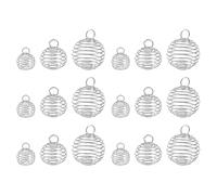 ROSENICE 30 Uds Colgantes Jaulas De Cuentas En Espiral Plata Para Hacer Joyería Diy Pulseras Collares Aretes Accesorios De Fabricación De Abalorios Artesanales