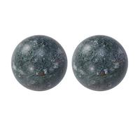ROSENICE Bola de masaje de piedra natural, 2 unidades, meditación y ejercicio de mano, pelota de curación para terapia de mano, alivio del estrés (negro)