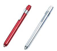 ROSENICE Penlight de enfermera con bolígrafo médico de la pluma del alumbrado para los médicos, 2 unidades (rojo y plata)